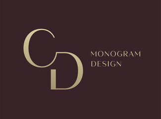 CD letter logo icon design. Classic style luxury initials monogram.