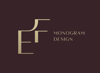 EF or FE letter logo icon design. Classic style luxury initials monogram.
