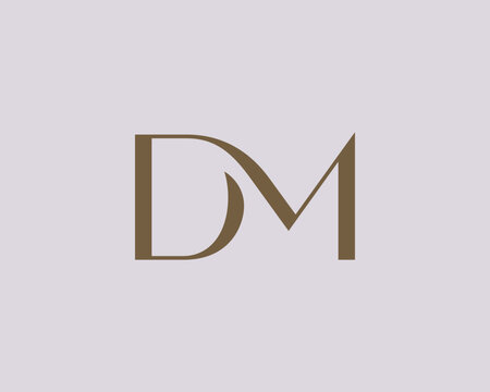 DM letter logo icon design. Classic style luxury initials monogram.