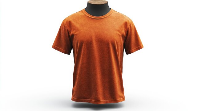 Vintage Wash Tee 3D Render MOCKUP T-shirt in Cinnamon color on a mannequin. Generative AI
