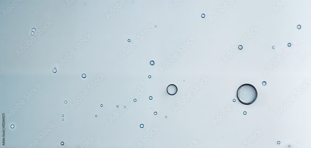 Poster small and large bubbles float in a clear liquid, producing an abstract visual effect. the delicate a