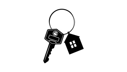 house key, Black Isolated Silhouette