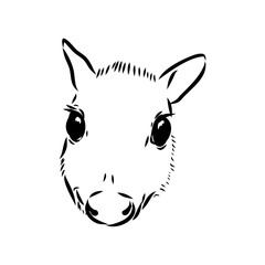 continuous lines mouse deer logo symbol vector icon illustration graphic design