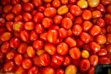 organic ripe tomatoes top view