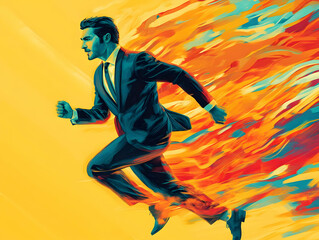 Businessman Running Illustration