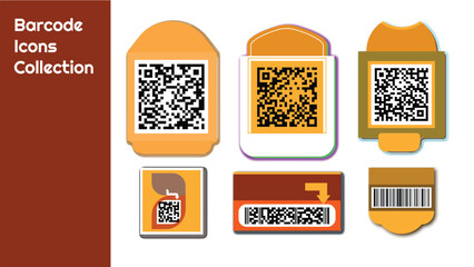 Fototapeta na wymiar Barcode Icons vector collection 