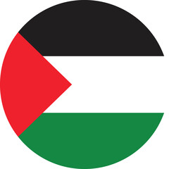 Palestine Round Country Flag. Palestinian Circle National Flag. State of Palestine Circular Shape Button Banner. EPS Vector Illustration , circular flag of Palestine