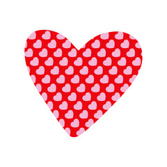 Logo con silueta de corazón con relleno de patrón de corazones para tarjetas y felicitaciones de San Valentín