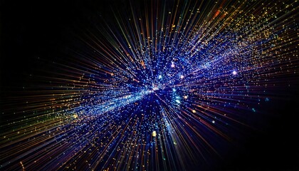 Obraz premium 暗い背景に輝く効果: 光る粒子の波