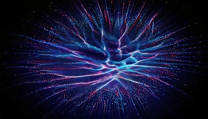 Fototapeta premium 暗い背景に輝く効果: 光る粒子の波