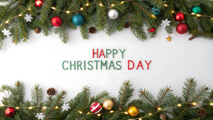 christmas background with christmas tree and decorations