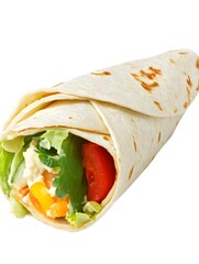 Wrap Burrito tortilla sandwich fresh and healthy with vegetables 