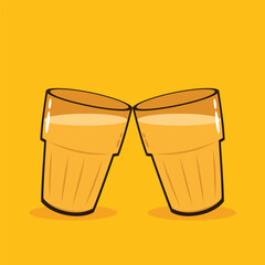 Indian hot drink vector. Indian chai icon. Chai is Indian drink. Kerala tea shop illustration vector eps. Indian Kerala roadside. Kerala tea shop line drawing. Kerala Old.