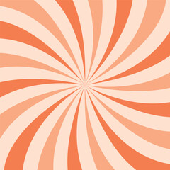Radial ice cream background with swirl. Vector illustration for swirl design. Summer. Rotation of swirl spiral. Orange, powder. Rays of swirls. Background with rays of swirls.