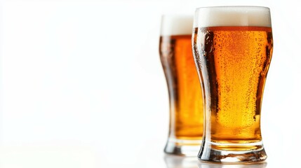 Beer glasses isolated on white background