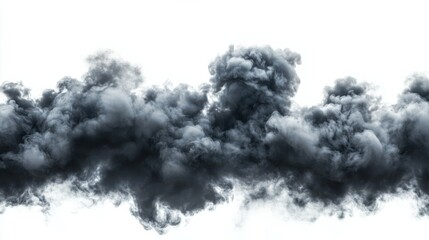 black clouds storm smoke isolated on white background