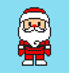 Santa pixel art standing 