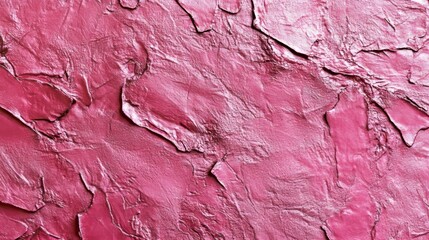 Naklejka premium Closeup of Magenta Textured Wall with Rough Stucco Plaster Finish, Abstract Background