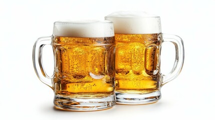 Beer glasses isolated on white background