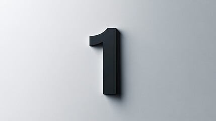 Creative minimalist design number one wall art interior digital artwork modern aesthetic