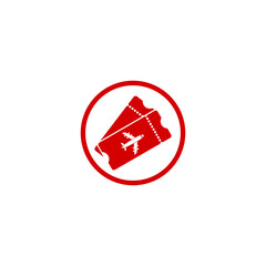 Flight, ticket icon isolated on transparent background