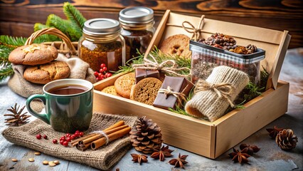Crafting Eco-Friendly Seasonal Gift Baskets: Personalized Care Packages Filled with Coffee, Cookies, Spices, and Cups for Thanksgiving, Christmas, and Other Holidays