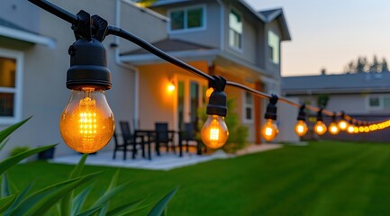 outdoor string lights, wedding decor for the night ceremony 