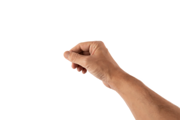 Male hand holding gesture isolated no background