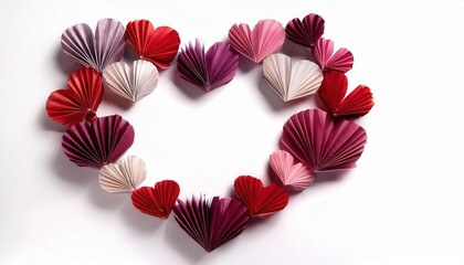 Obraz premium Handcrafted Origami Heart Garland. Perfect DIY Valentine’s Day Decoration for Romantic Gifts, Weddings, or Women’s Day Celebrations. Express Love with Creative Paper Art Ideas