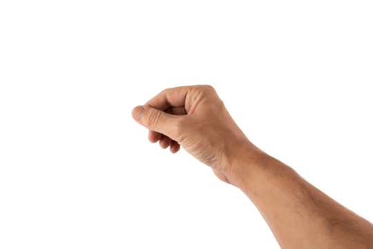 Male hand holding gesture isolated no background