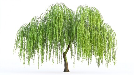 Weeping willow tree isolated on white background. (2)