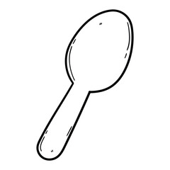 Hand drawn doodle spoon on white background.