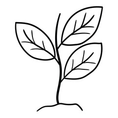Hand drawn doodle sprout on white background.