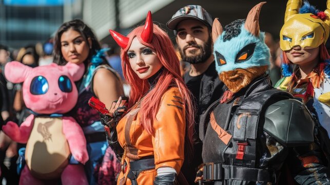 Colorful Cosplay Costumes at a Convention