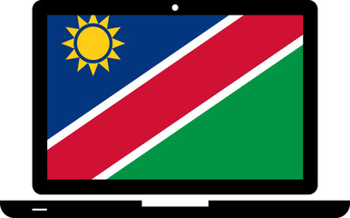 Namibia Flag in Laptop