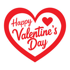 Happy Valentines Day Heart Red shape vector illustration