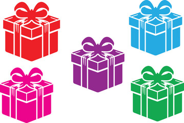 set of gift boxes vector illustration