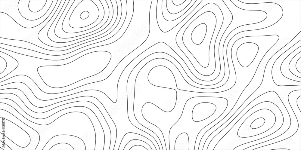 Poster White simple topography design with slim stroke. Paper cut vector art background banner texture website template. White wavy paper curved relief. Topographic contours map with geographic line