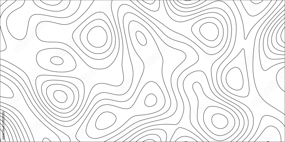 Poster White simple topography design with slim stroke. Paper cut vector art background banner texture website template. White wavy paper curved relief. Topographic contours map with geographic line