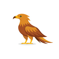 Golden Eagle Bird isolated flat vector illustration on white background.