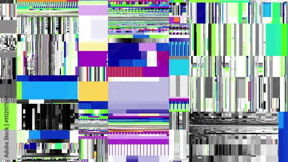Aufkleber Unique Design Abstract Digital Pixel Noise Glitch Error Video Damage. Seamless Loop video