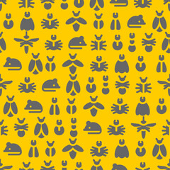 Pest set pattern seamless. Beetle, fly background. Insects texture