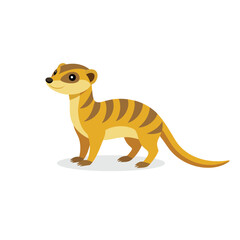 Meerkat animal isolated flat vector illustration on white background.