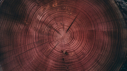 Close-up view of a Redwood tree cut surface showcasing detailed growth rings and natural wood texture, perfect for backgrounds, textures, and woodworking design references. 