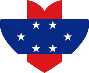 Heart Icon inside Netherlands Antilles Flag