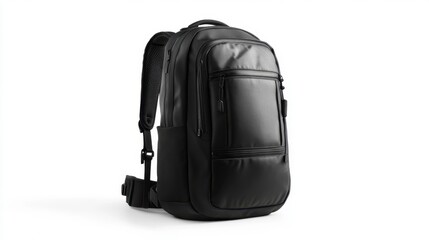 Fototapeta premium Sleek Backpack: This minimalist, stylish backpack is shown in a studio setting, showcasing the modern design and its focus on practicality.
