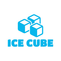 Ice cube logo design template.