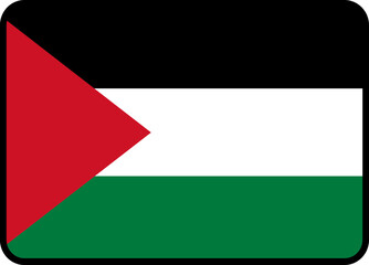 Palestine Flag Rounded Rectangle Icon