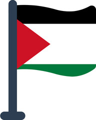 Palestine Flag Rounded