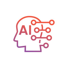 AI Logo. Artificial Intelligence logo design illustration